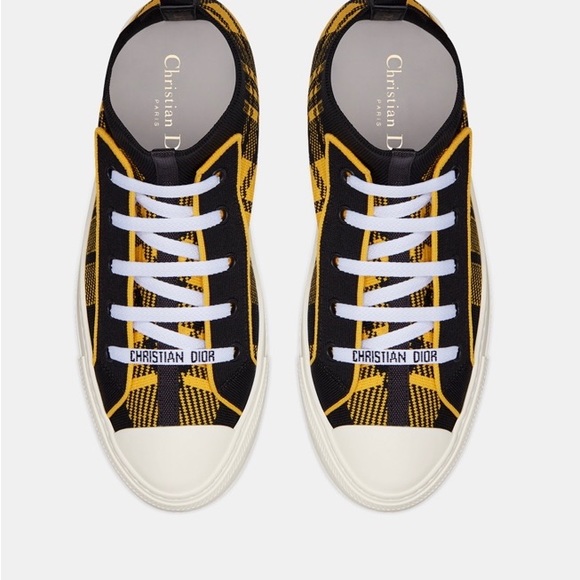 Dior WALK'N'DIOR SNEAKER Yellow and Black Check'n'Dior Technical Mesh - Picture 4 of 11